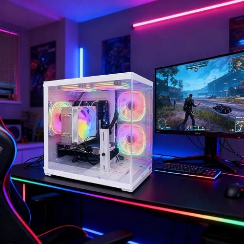 suevery Pre Built Gaming PC Ryzen 5 5500 3.6GHz,(6Core 12Threads Up to 4.2G),Radeon RX6500XT 4G,DDR4 16G Nvme 512G SSD,WiFi 6 Tower Desktop Computer for Home and Office thumbnail 5