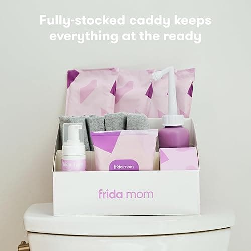 Frida Mom Postpartum Recovery Essentials Kit, Includes Disposable Underwear, Instant Ice Maxi Pads, Perineal Healing Foam, Perineal Healing Pad Liners and Upside Down Peri Bottle (11pc Gift Set) - with Peri Bottle thumbnail 5