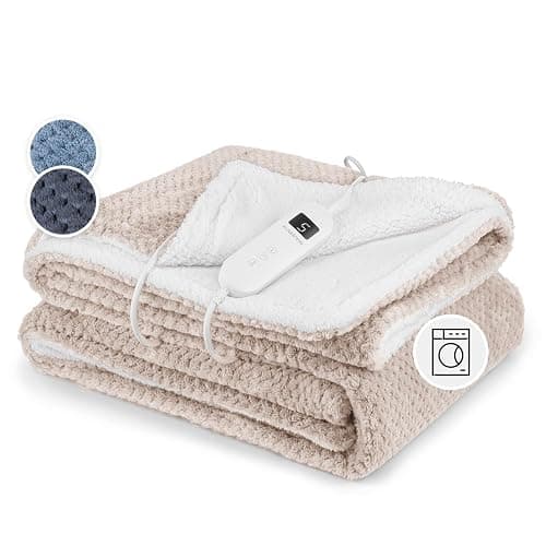 Klarstein XL Elektrische Kuscheldecke, Heizdecke mit Abschaltautomatik, 180x130 cm Elektrische Wärmedecke Maschinenwaschbar, Doppelseitige Heizdecke für Bett & Sofa, Wärme Decke mit 9 Heizstufen - Image 1