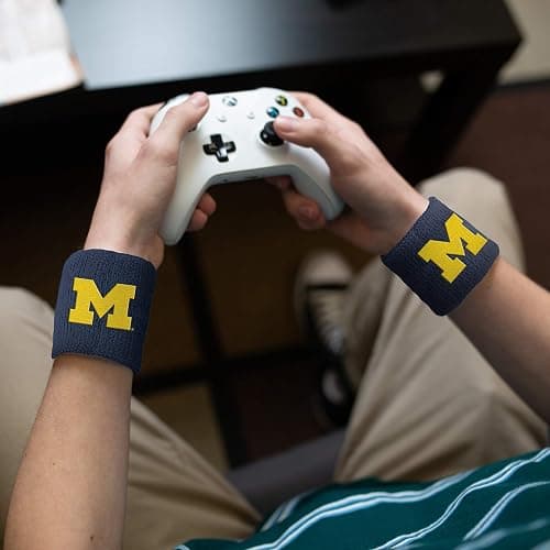 College Wrist Sweatbands - Athletic Cotton Terry Cloth Wrist Bands for School Basketball, Tennis, Football, Baseball (Pair) thumbnail 4