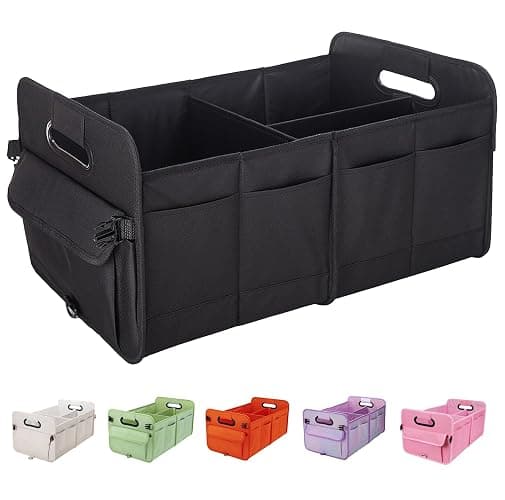 titiyiof Trunk Organizer For Suv & Sedan,Car Organizers and Storage, Waterproof Collapsible & Adjustable Straps,70L Sturdy Car Organization for Car Accessories, Tools,Sundries,2-3 Compartment（Black - Image 1
