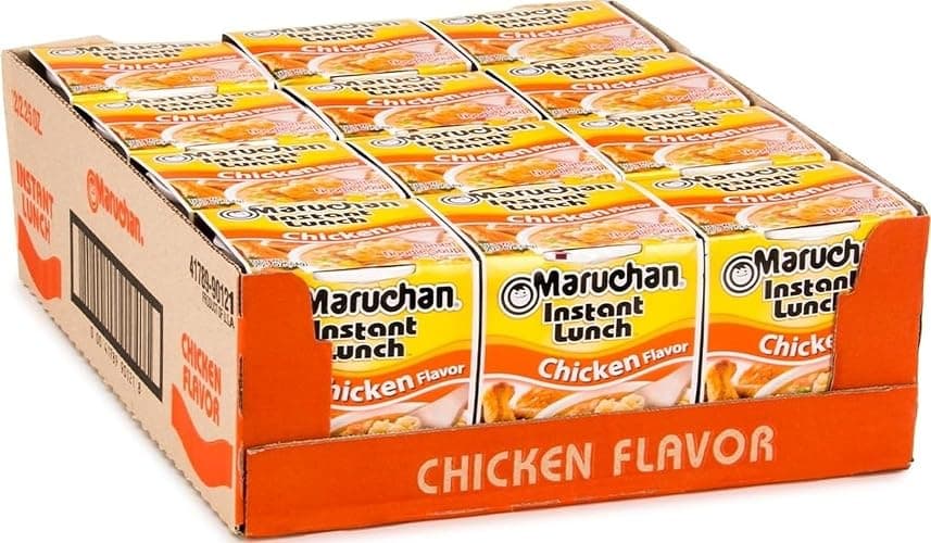 Maruchan Instant Lunch Ramen Noodles, Chicken Flavor – Japanese-Style Instant Noodle Soup, Easy Meal Ready in 3 Minutes – 2.25 Oz. (12 Pack) - Image 1