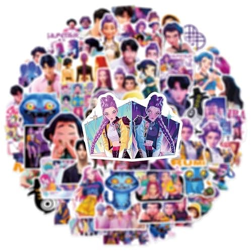 60pcs Cool Demon Movie Hunters Stickers for Kids Teens Girls Adult, Waterproof Vinyl Movie Decal for Water Bottle Skateboard Guitar Travel Case Bike Laptop,Car Bumper,Luggage,Phone (LMNT60) thumbnail 7