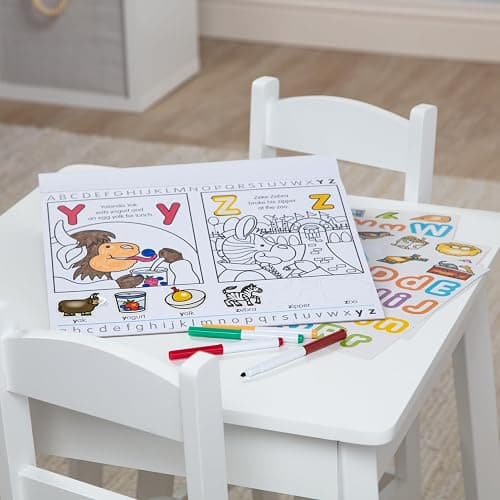 Melissa & Doug Activity Pad Bundle - Alphabet, Colors & Shapes & Numbers Sticker and Coloing Activity Books for Girls and Boys, Great Travel Toy thumbnail 2