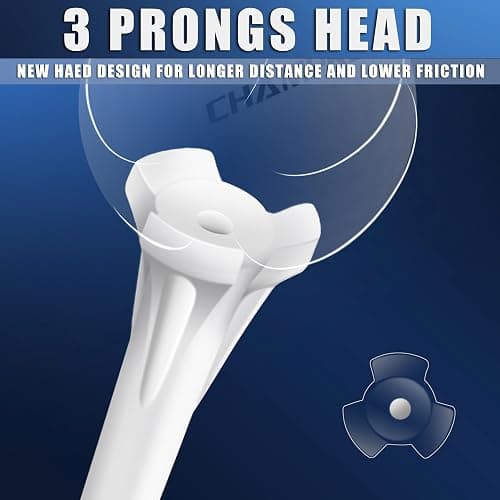 CHAHMPKEY Premium 3-Prong Plastic Golf Tees 3-1/4" 100 Pack - 40% Reduced Ball Contact with High Stability and Long Distance Performance Golf Tees Plastic thumbnail 3