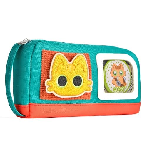 Pencil Case Large Capacity Adorable Cat Pencil Pouch Stationery Pen Bag for Teen Girls and Boys with Magic Sticker and Decoration Badges - Image 1