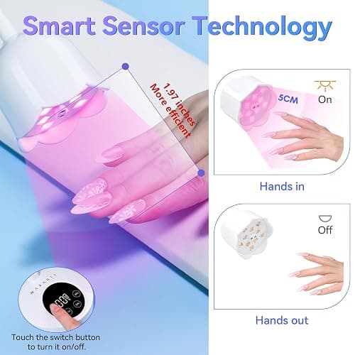 Makartt Mini UV Light for Gel Nails Polish Luminoza 30W Rechargeable LED Nail Dryer Lamp with 4 Timers & Auto Sensor, Fast Curing Goosenecks Lamp for Home DIY Manicure, Black & White thumbnail 6