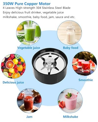 Amateys Personal Blender with Button,350W Professional Kitchen Blender for Smoothies and Shakes,Portable Smoothie Blender,Easy Cleaning&Operation,Suitable for Carrying or Storage - Personal Blender thumbnail 5