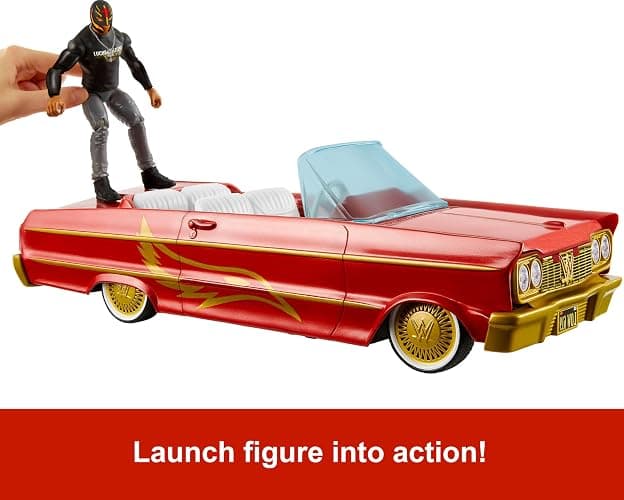 Mattel WWE Action Figure & Toy Vehicle Set, Rey Mysterio Main Event Figure & Lucha Low Rider Car with Launching Action & Hydraulics (Amazon Exclusive) thumbnail 3