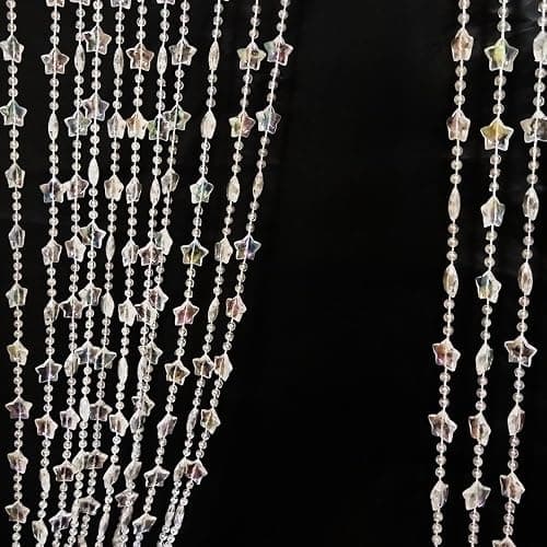 ave split Beaded Curtain Doorways Star Acrylic Hanging Door Beads String Curtains Tassel Room Divider Screen Decor for Doorway Window Living Room Wedding 049Star (Shiny Transparent Stars) thumbnail 4