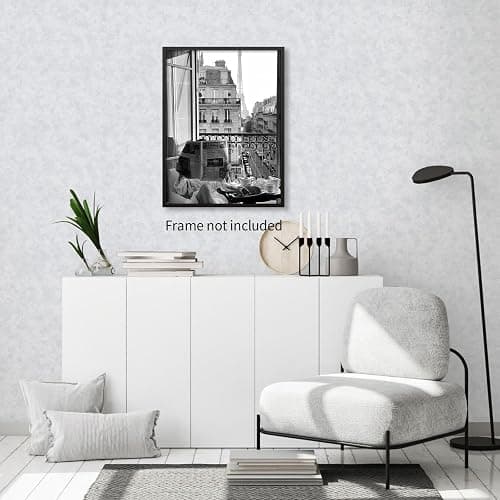 YYS Vintage Black And White Canvas Wall Art - Fashion Girl Reading Newspaper Posters - With Eiffel Tower Cityscape Prints Feminist Artwork - 11x14in Unframed for Home Bedroom Dorm Apartment Decor thumbnail 5