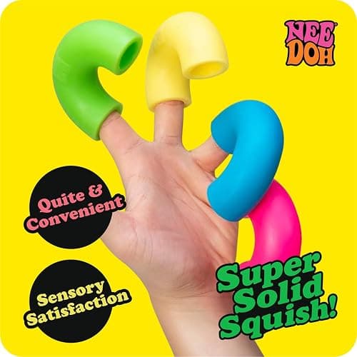 Schylling NeeDoh Mac 'N' Squeeze - Sensory Squeeze Toy - Contains 4 Squishy Noodles - 3" Wide - Color May Vary (Pack of 1) thumbnail 2