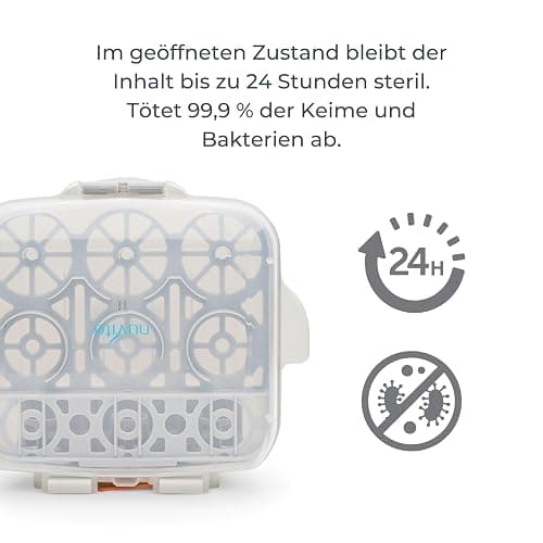 Nuvita 1085 Sterilizzatore a Vapore Microonde – Per biberon, ciucci ed accessori - Sterilizza fino a 3 biberon in 2 minuti – Compatto e portatile - Senza BPA nè Ftalati - Marchio EU thumbnail 5