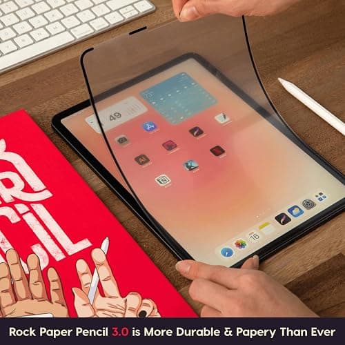 Astropad Rock Paper Pencil v3.0 – Paper Screen Protector for iPad Air 11-in (M2/M3/M4) & (M3, 2025) & iPad 10.9-in. (10th & 11th Gen) + Apple Pencil Tips 2 Pack – Compatible with Apple Pencil 1st/2nd Gens and Pencil Pro thumbnail 3