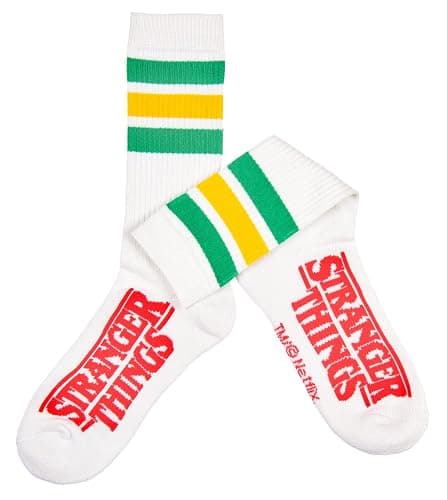 Bioworld Stranger Things Retro 80's Inspired 3 Stripe Logo Adult Crew Socks thumbnail 2