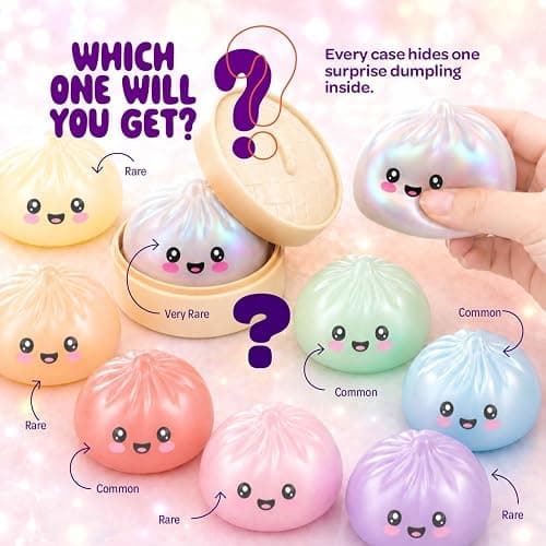 Glitter Dumpling Squishy Mystery Box - UV Color-Changing - Squishies Toys | Squeeze Toy - Squishys Big Dumplings Fidget Stress Sensory Toys - Gifts for Kids, Teens, Girls, Boys - Desk Toy thumbnail 2