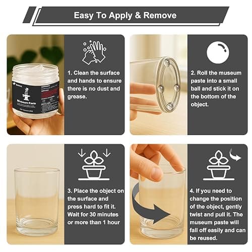 1DFAUL 12 oz Exhibits Fix Gel for Museum, Removable Museum Paste Putty Wax | Clear, Reusable & No Residue, Fixed Collection Artifacts and Decorations to Prevent Vibration, Falling thumbnail 5