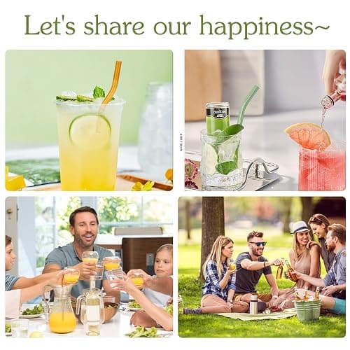 6 Pcs Wavy Glass Straws, 7.87"×8mm Reusable Colorful Glass Straws,With 1 Cleaning Brush-Perfect For Juice,Tea,Coffee,Cocktails,Lemonades。(Colorful Wavy) thumbnail 7