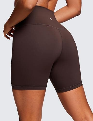 CRZ YOGA Women's Naked Feeling Biker Shorts - 6 Inches High Waist Yoga Workout Running Gym Spandex thumbnail 2