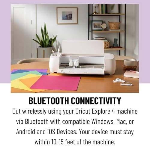 Cricut Explore 4 Machine with Vinyl and Iron-On Bundle - Beginner Friendly Craft Cutting Machine with Essential Materials, HTV and Adhesive Vinyl Variety Pack- DIY Decor Projects, Apparel and Decals thumbnail 4
