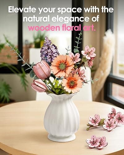 Rowood 3D Puzzles for Adults,DIY Wooden Cherry Blossom Bonsai Tree Botanical Collection Building Craft Kits for Women,Christmas/Birthday Gift- Sakura thumbnail 3