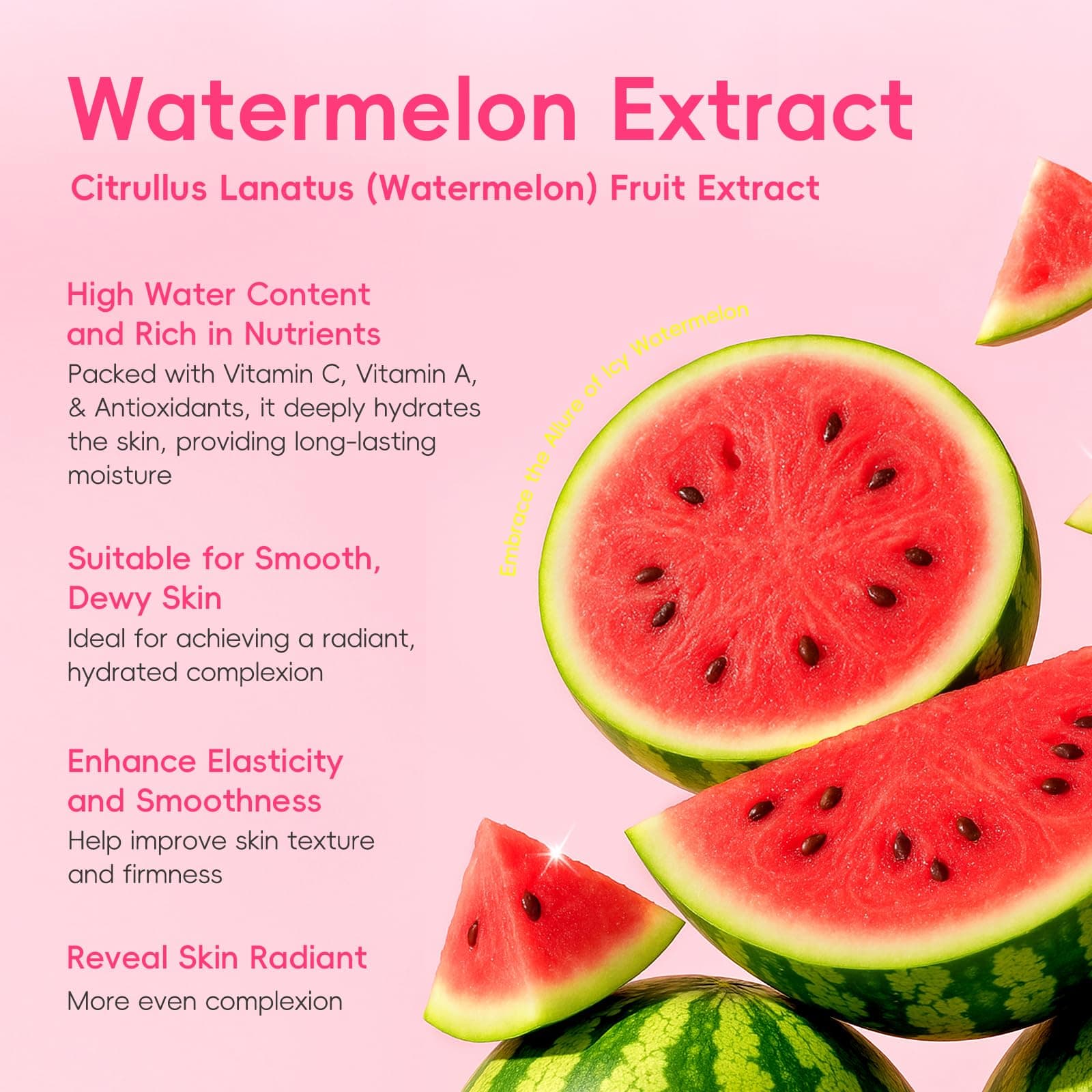 Watermelon Skin Care Set, 5 Daily Routine Beauty Skin Care for Teens 10-12 - Gift Set with Cleanser, Toner, Eye Cream, Cream, Serum, Facial Care Set for Women, Girls, Travel Sets, for All Skin Types thumbnail 4