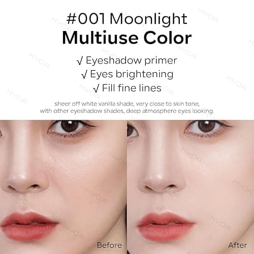 KYDA Single Matte Eyeshadow, Sheer Off White Vanilla Eyeshadow, Blendable Brightenning Primer for Eyes Shadow, Ultra-fine Lightweight Powder, Moonlight thumbnail 3