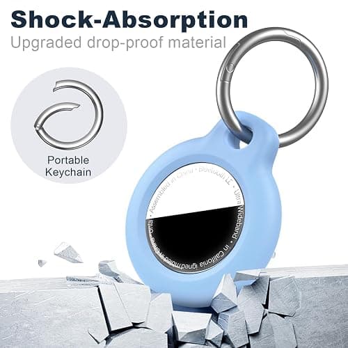 MOLOSLEEVE for Airtag Holder Case with Keychain, Shockproof GPS Cover Anti-Scratch Key Chain for Air Tags, for Airtags Accessories for GPS Item Tracker Cases for Bags, Luggages, Light Blue thumbnail 5