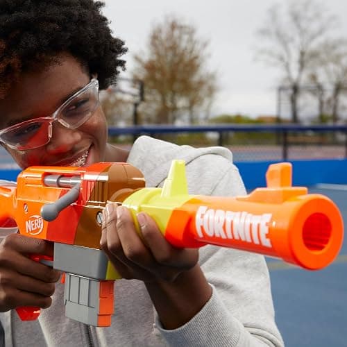Nerf Fortnite HR Dart Blaster, Ruff Wrap Design, 6-Dart Elite Clip, 6 Nerf Elite Darts, Rotating Bolt Action, Detachable Barrel thumbnail 8