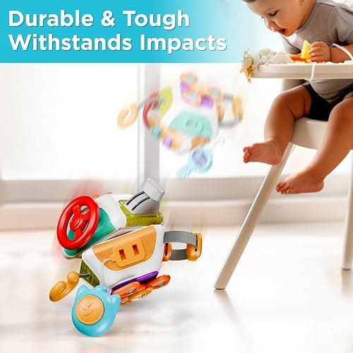 iPlay, iLearn 10 in 1 Baby Busy Board Cube, Montessori Sensory Toy Toddler 1-3, Infant Carseat Plane Travel, Kid Education Learning Activity, Birthday Gift 6 9 10 12 18 Month 1 2 Year Old Boy Girl thumbnail 6