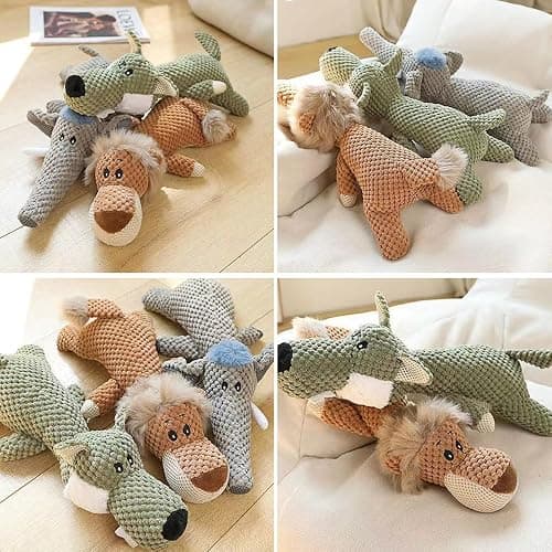 ROWPOZ Dog Plush Toys for Aggressive Chewers, 2026 New Indestructible Dog Squeaky Toys Dogs Puppy Chew Toys, Durable Chew Toys Dogs Plush Toy to Keep Them Busy (Yellow Lion) thumbnail 7