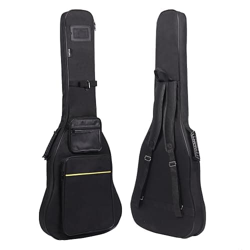 PPOPPO 39 40 Inch Electric Guitar Gig Bag, 0.35" Thick Padded Oxford Fabric, Waterproof & Shockproof Gig Bag, Multi-Pocket Design with Shoulder Straps & Side Handle​, Sleek Black Design - Image 1