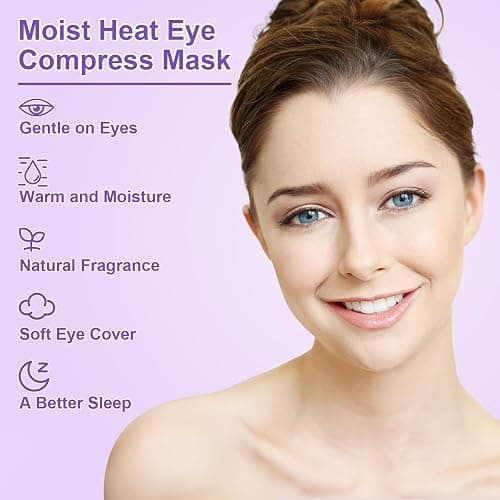 BeHoomi Sleep Mask, Weighted Eye Mask for Sleeping Microwave Warm Eye Compress, Natural Lavender & Flaxseeds Moist Heated Eye Mask (Purple) thumbnail 4