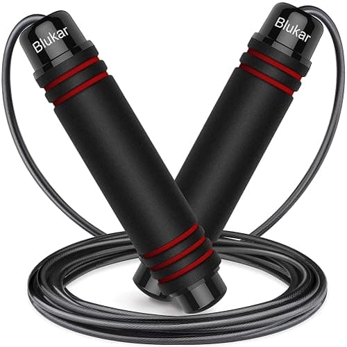 Blukar Springseil, Speed Rope Verstellbar mit Hautfreundlichen Schaum Griffe, 3 Meter Länge Einstellbar, Rutschfest und Ideal für Fitness & Ausdauer & Seilspringen, geeignet für Erwachsene - Image 1