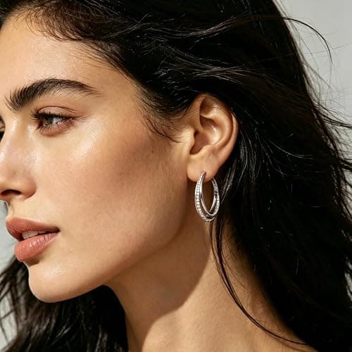 Parmuz Creolen aus 925er-Sterlingsilber für Damen Schmetterling groß, klein, Huggie, verschiedene hypoallergene, modische, trendige Ohrringe, Schmuck für Geburtstagsfeier thumbnail 6