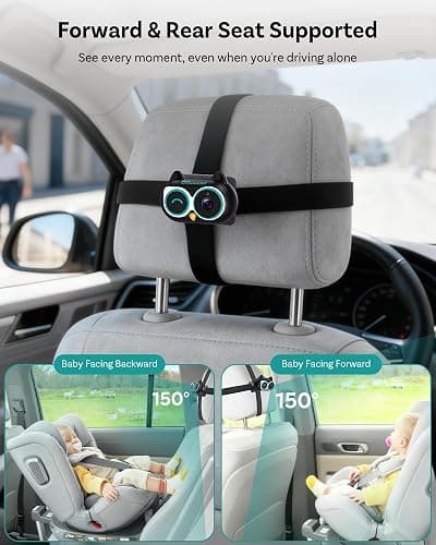 OTTOCAST Cabin Care Baby Camera for Car, 1080P Baby Car Camera with HD Night Vision, Wireless CarPlay Adapter, 150° Wide Angle, Real-Time Rear Seat Monitor thumbnail 8
