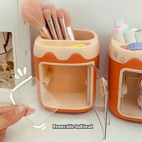MLAFE Kawaii Pig Pen Holder Cute Cosmetic Storage Bucket Kawaii Multifunctional Storage Bucket Cute Desktop Stationery Bucket (Blue) (DIE072901) thumbnail 7