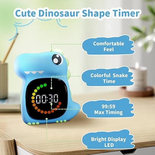 Visual Timer for Kids Light Blue Dinasuor Kids Timer Visual Led Rechargeable Toddler Timer Visual Countdown for Classroom Home Studing Playing thumbnail 6