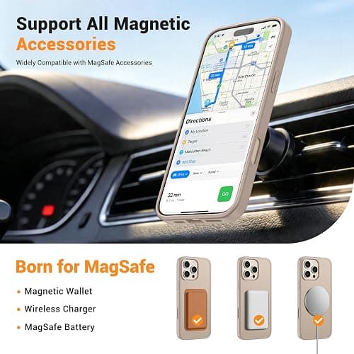 vnnink for iPhone 16 Pro Max Case Desert Gold | Compatible with Magsafe,Military Grade Drop Protection,Magnetic Matte Translucent Phone Cover with Screen Protector thumbnail 3
