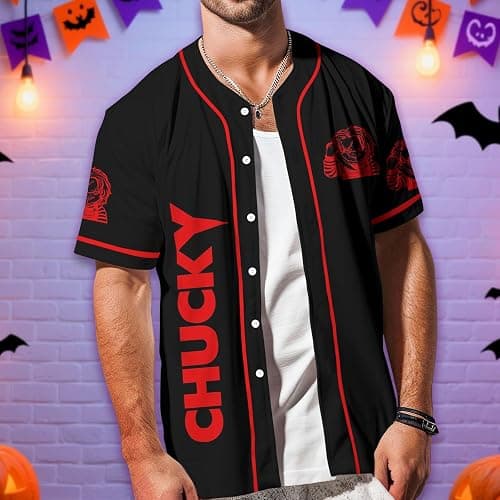fat mummy Mens Jersey Shirt V Neck Short Sleeve, Graphic Baseball Sports Tee, Casual Streetwear Button Shirt for Summer thumbnail 4