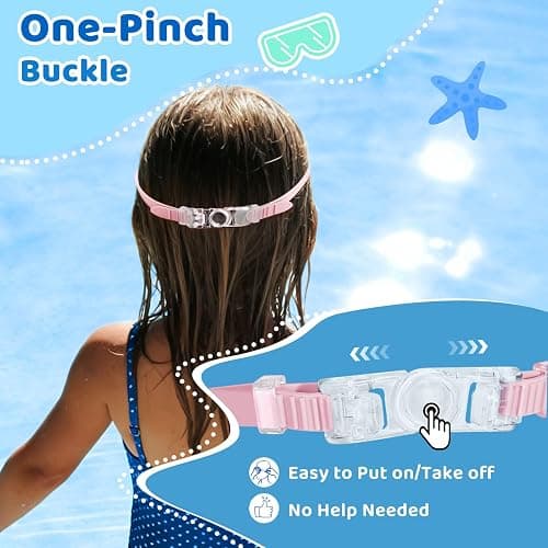 Vvinca Kids Swim Goggles with Nose Cover 2 Pack for 3-14 Pool Swim | 2-Pack Anti-Fog Kids Swim Goggles, Soft Silicone Nose Cover, UV400 & 180° Wide View, Adjustable 3-14, for Pool Swim thumbnail 8
