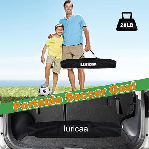 Luricaa Soccer Goal 12×6 ft /16×7 ft Portable Soccer Goals Net for Backyard | Quick Setup Training Equipment, with Carry Bag, 4 Ground Nails, 12 Training Cones thumbnail 5