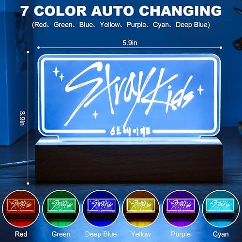 X9H8N9 Stray LED Night Light 7 Colors Adjustable Room Decor Lamp Skz Merch for Stay Fans Birthday Gifts thumbnail 2