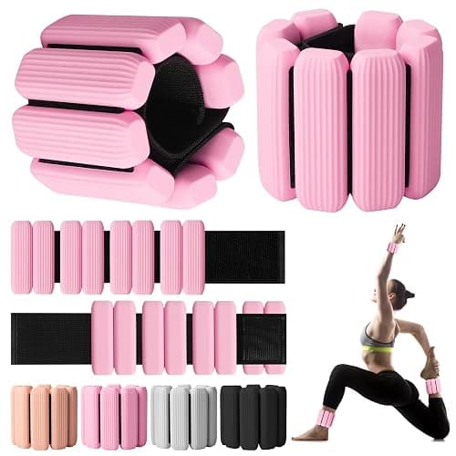 Wrist Weights, 2Pack Adjustable Wearable Wrist Ankle Weights for Women/Men, Silicone Wrist Bangles for Walking, Yoga, Pilates, and Gym, Arm & Leg Workout, 2lb - Image 1
