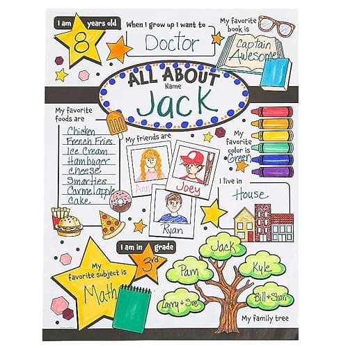Fun Express All About Me Posters for Kids - 30 Color Your Own Star Posters - DIY School Classroom, Daycare, Preschool, Kindergarten Activities VBS 2026 thumbnail 3
