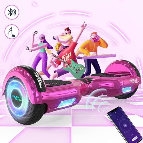 MEGA MOTION Hoverboard 6.5 inch with Hoverkart for children and teenagers, self-balancing Eclectic Scooter easy to control, non-slip, LED lights, Bluetooth speaker. thumbnail 2