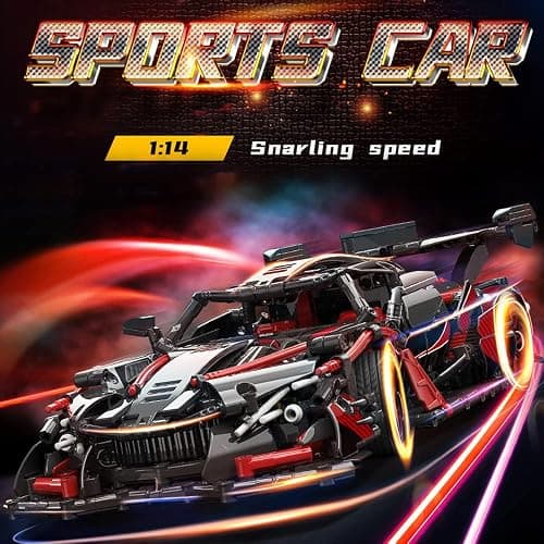 APAWR Adults Challenging Racing Car Building Blocks Kit，1:14 1391 Pieces Car Model Building Set DIY Toys for Boys Age 12 13 14 15 16 thumbnail 4