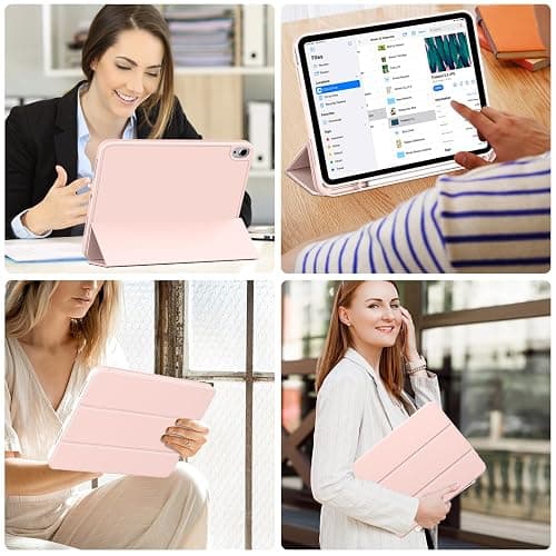 BFGTSJF Case for iPad (A16) & iPad 10th Gen with Pencil Holder, Pink | Fits iPad A16 11-inch 2025 & 10th Gen 10.9-inch 2022, Slim Protective Smart Trifold Stand, Auto Wake/Sleep, Support Touch ID thumbnail 7