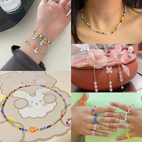 EuTengHao 57600pcs 2mm Glass Seed Beads Small Craft Beads for DIY Bracelet Necklaces Crafting Jewelry Making Supplies with Beading Needles Elastic Strings (144 Colors, 400Pcs Per Color) thumbnail 8