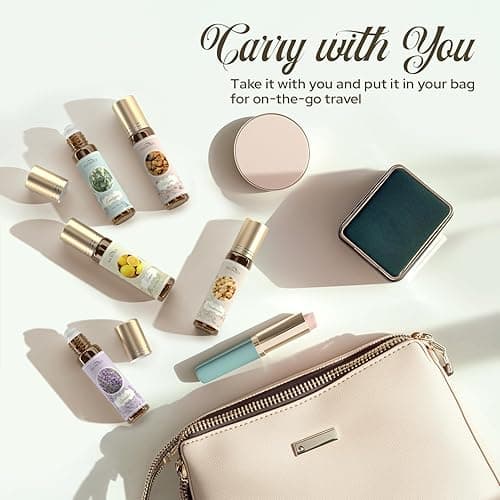 SNOWSEN Essential Oils Roll On Set, Natural Aromatherapy Oils for Skin, with Glass Rollerball, Lavender, Peppermint, Frankincense, Eucalyptus, Lemon, Myrrh, Essential Oil Roll On Gift Set, 6 x 10ml thumbnail 5